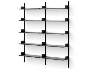 Policová zostava Library Shelf 1900, black ash/black