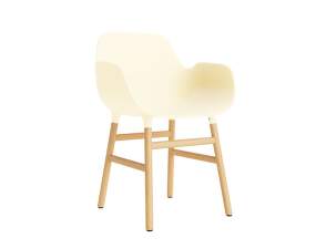 Stolička Form s podpierkami rúk, cream/oak