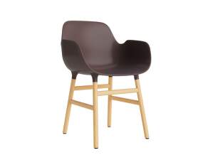 Stolička Form s podpierkami rúk, brown/oak