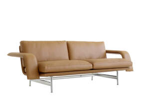 Dvojmiestna pohovka Meantime AV30, cognac/polished aluminum