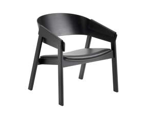 Kreslo Cover Lounge Chair, koža, black/black