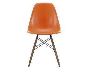 Stolička Eames Fiberglass DSW, red orange/dark maple