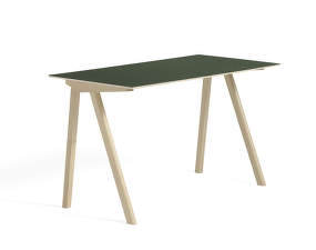 Stôl Copenhague CPH 90, lacquered solid oak/green linoleum