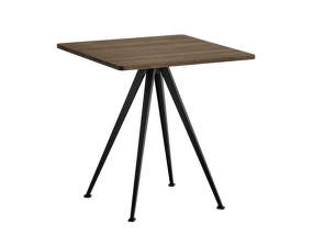 Kaviarenský stolík Pyramid Table 21, 70 x 70 x 74 cm, black powder coated steel / smoked solid oak