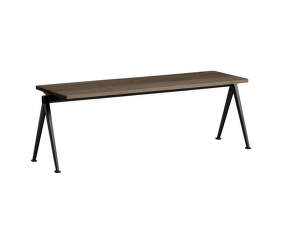 Lavica Pyramid Bench 11 140 cm, black powder coated steel / smoked solid oak