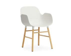 Stolička Form s podpierkami rúk, white/oak