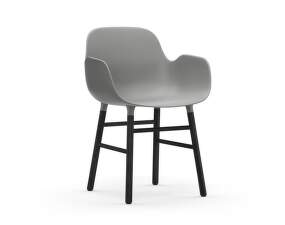 Stolička Form s podpierkami rúk, grey/black