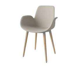Jedálenská stolička Seed Wood Upholstered s podrúčkami, white pigmented oak / London ivory