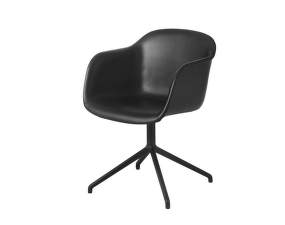 Stolička Fiber Armchair Swivel Base, black leather