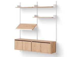 Policová zostava Living Shelf Cabinets Low w. Doors, oak/white