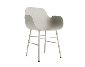 Stolička Form s podrúčkami, light grey/steel