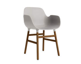 Stolička Form s podrúčkami, warm grey/walnut
