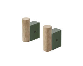 Vešiaky Attach, dark green/oak