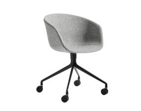 Stolička AAC 25, Black Powder Coated Aluminium / full upholstery Hallingdal 130