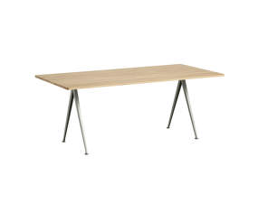 Jedálenský stôl Pyramid Table 02, 190 x 85 x 74 cm, beige powder coated steel / matt lacquered solid oak