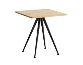 Kaviarenský stolík Pyramid Table 21, 70 x 70 x 74 cm, black powder coated steel / matt lacquered solid oak