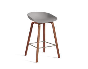 Barová stolička AAS 32 Low Lacquered Walnut Veneer, concrete grey