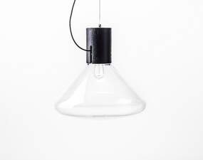 Závesná lampa Muffins WOOD 03B PC851, clear / black stained oak