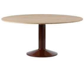 Stôl Midst Ø160, oak/dark red