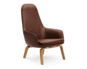 Kreslo Era Lounge, Oak Ultra Leather, vysoké