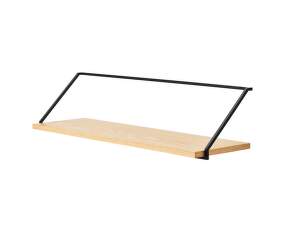 Polica Rail Shelf, black steel / natural oak