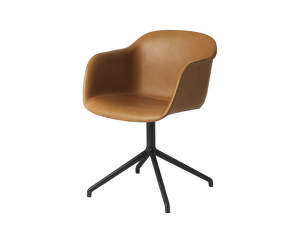 Stolička Fiber Arm Chair, swivel base, cognac