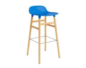 Barová stolička Form 75 cm, bright blue/oak
