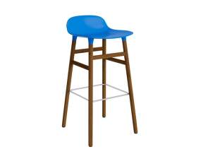 Barová stolička Form 75 cm, bright blue/walnut