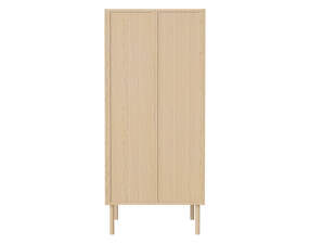 Skriňa Cana s drevenými dverami a policami, white oiled oak