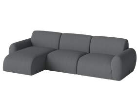 Rohová sedacia súprava Núvol ľavá s leňoškou, dark grey