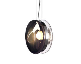 Závesná lampa Orbital, black/polished nickel