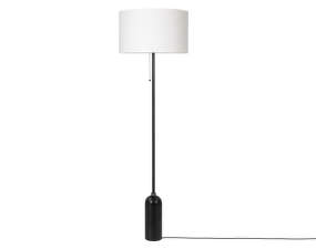 Stojaca lampa Gravity, blackened steel/white shade