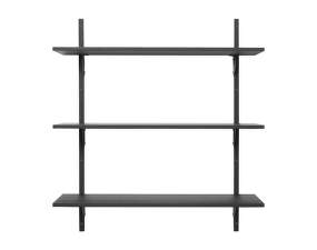 Polica Sector Shelf L/L, dark stained ash/black brass