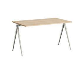 Pracovný stôl Pyramid Table 01, 140 x 75 x 74cm, beige powder coated steel / matt lacquered solid oak