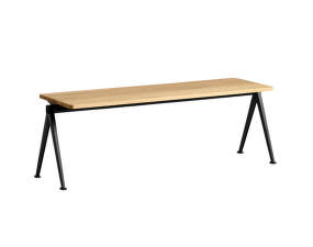 Lavica Pyramid Bench 11 140 cm, black powder coated steel / clear lacquered solid oak