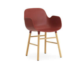 Stolička Form s podpierkami rúk, red/oak