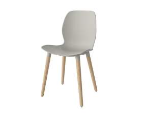 Jedálenská stolička Seed Wood, white pigmented oak / grey