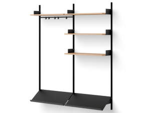Policová zostava Wardrobe Shelf 3, oak/black