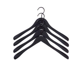 Ramienka Soft Coat Hanger Wide Black, set 4ks