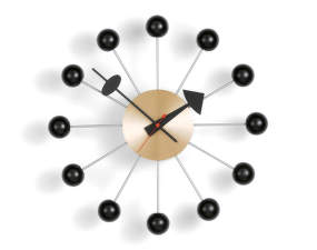 Hodiny Ball Clock, black/brass
