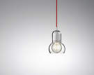 Bulb čiré - červený kabel