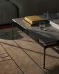 stolek-Sett LN13 Coffee Table, dark chrome  / Bianco Carrara