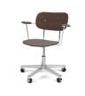 Kancelárska stolička Co Task Chair s podrúčkami, polished aluminium/dark oak