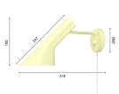 Nástenná lampa AJ, soft lemon