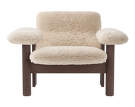 Kreslo Brasilia Low Back, Sheepskin nature/dark stained oak