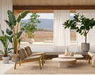 Vonkajší konferenčný stolík Eida, beige marble