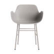 Stolička Form s podrúčkami, warm grey/steel