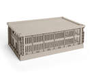 Plastové veko Colour Crate L, warm grey