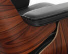 Kreslo Eames Lounge Chair Santos Palisander, Leather Premium F66 Nero