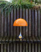 Prenosná lampa Panthella 250, chrome original opal orange